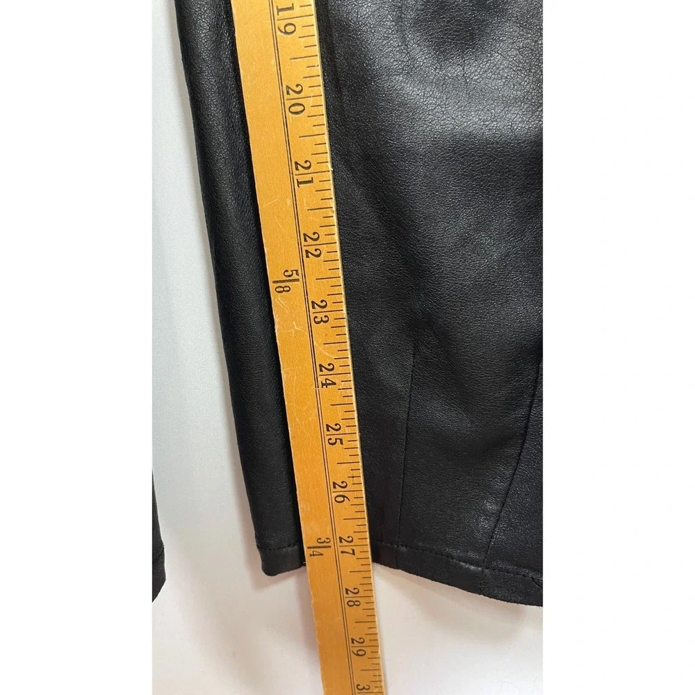 For Love & Lemons Faux Leather Tapered Pants M Black Edgy Sleek NO BELT READ*